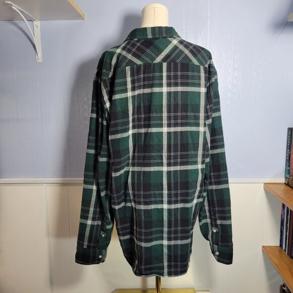 Levi's XXL Green Black Plaid Classic Longsleeve Button Up Shirt - Picture 6 of 11